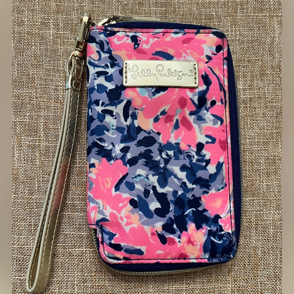 Lilly Pulitzer Tiki Palm Colorful Wallet Wristlet Zip Around